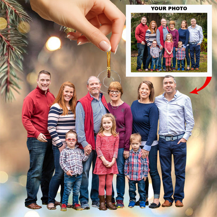 Happy Family Joy - Personalized Photo Mica Ornament - Christmas Gift For Family Members