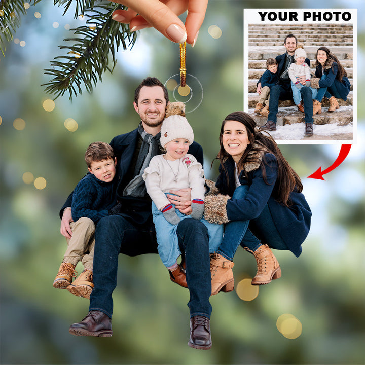 Always Together With Love - Personalized Photo Mica Ornament - Christmas Gift For Family Members