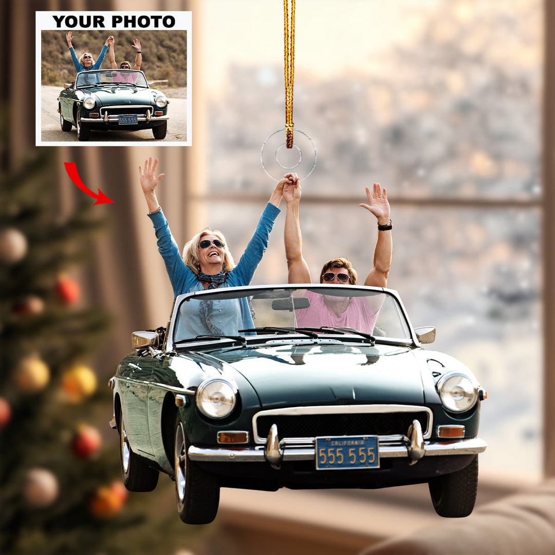 Time Together - Personalized Photo Mica Ornament - Gift For Couple