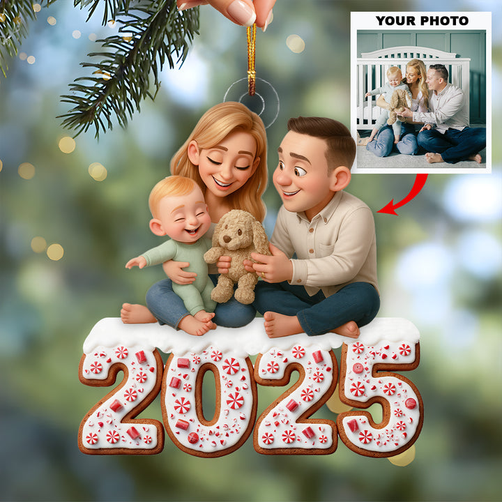 Sweetest Taste of Love - Personalized Photo Mica Ornament - Christmas Gift For Family Members UPL0LDH012