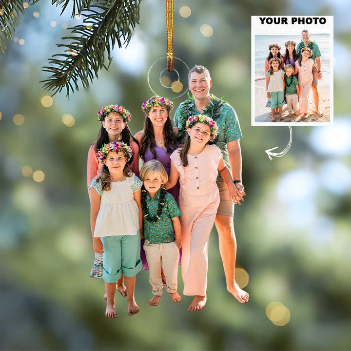 Hawaii Vacation - Personalized Photo Mica Ornament - Christmas Gift For Family Members