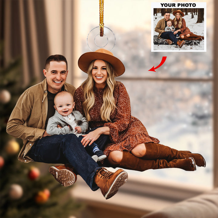 Family Blessings - Personalized Photo Mica Ornament - Christmas Gift For Grandma, Grandpa, Family Members