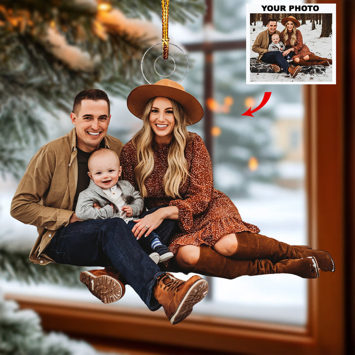 Family Blessings - Personalized Photo Mica Ornament - Christmas Gift For Grandma, Grandpa, Family Members