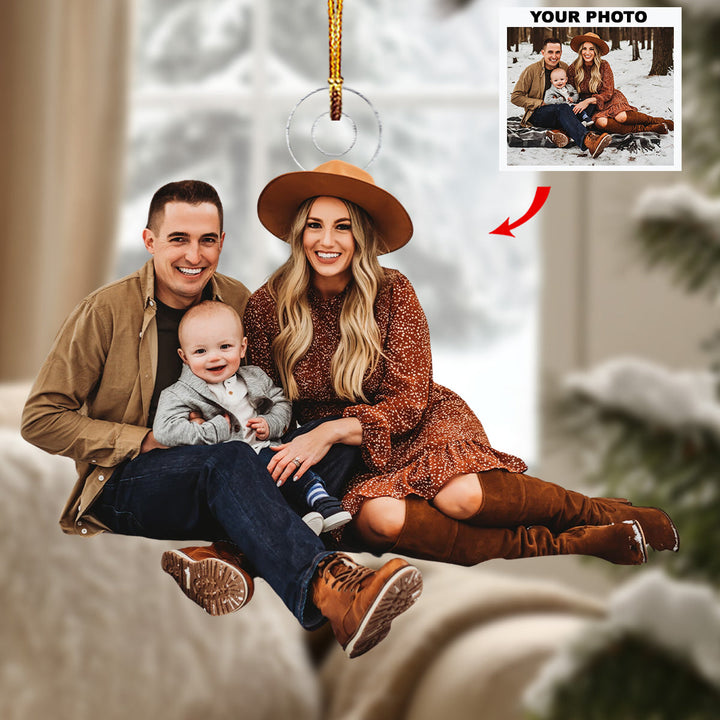 Family Blessings - Personalized Photo Mica Ornament - Christmas Gift For Grandma, Grandpa, Family Members