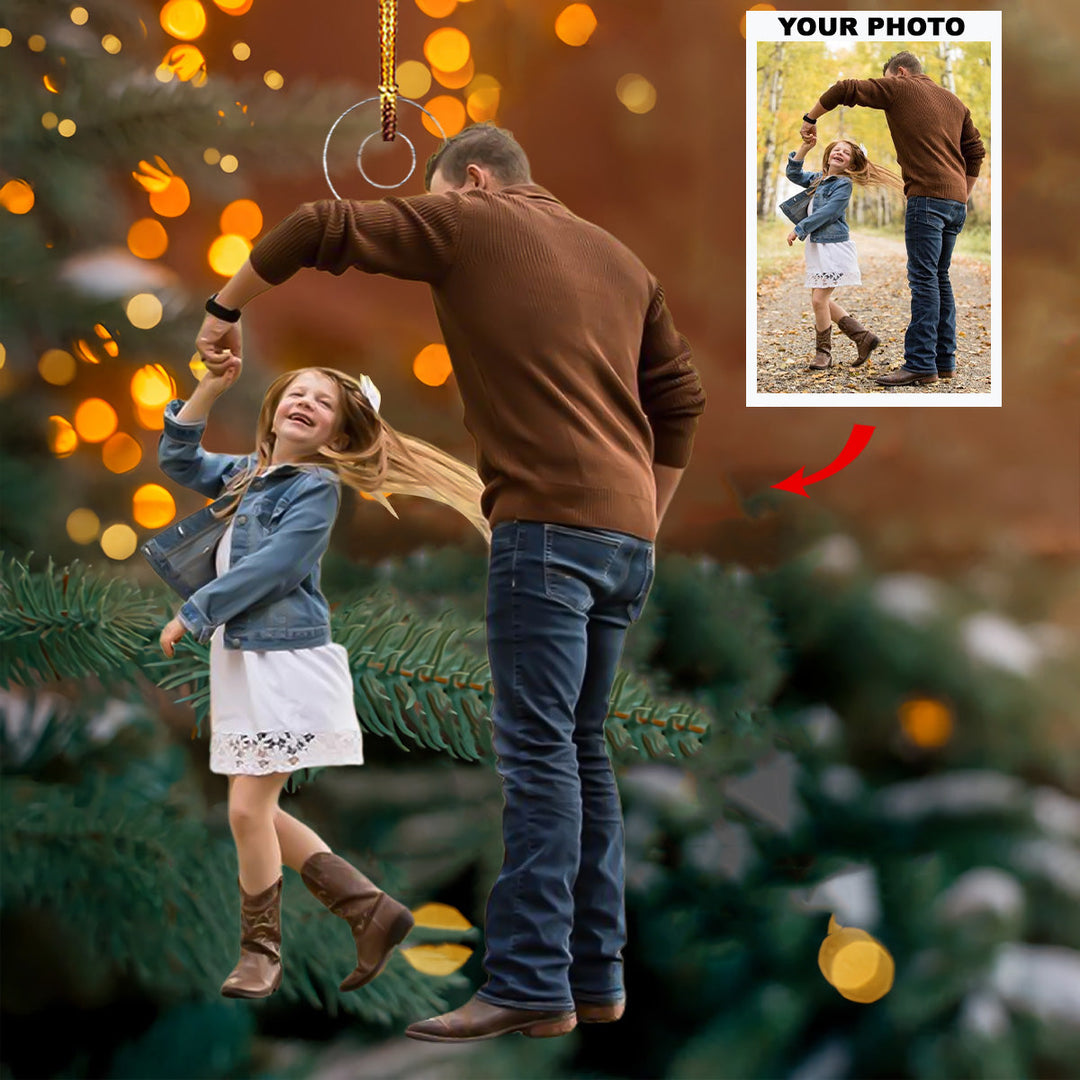 Love & Laughter - Personalized Photo Mica Ornament - Christmas Gift For Grandma, Grandpa, Family Members
