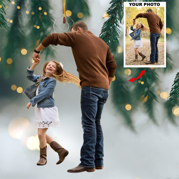 Love & Laughter - Personalized Photo Mica Ornament - Christmas Gift For Grandma, Grandpa, Family Members