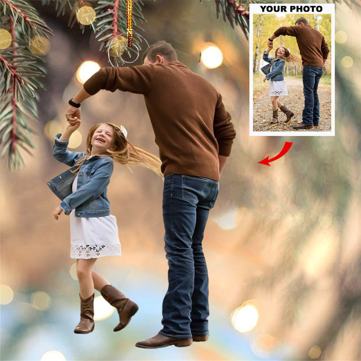 Love & Laughter - Personalized Photo Mica Ornament - Christmas Gift For Grandma, Grandpa, Family Members
