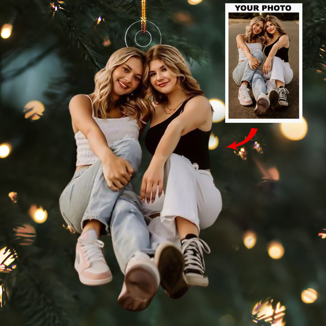 Bestie Joy - Personalized Photo Mica Ornament - Christmas Gifts For Bestie, Sister