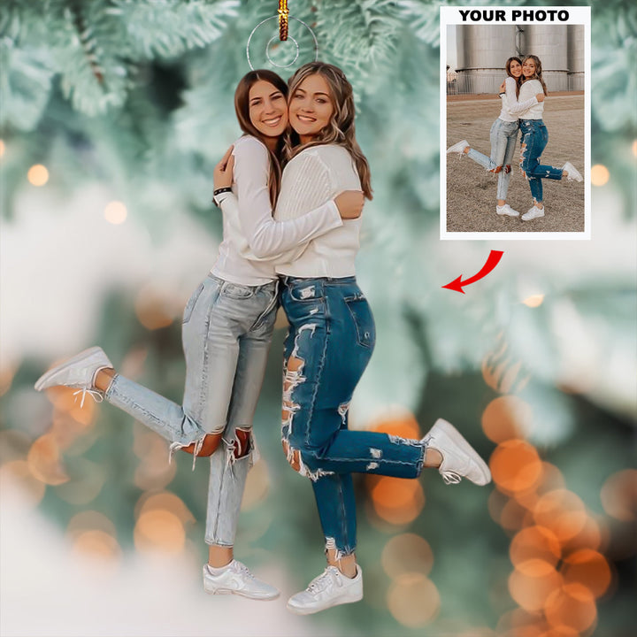 Cherished Moments - Personalized Photo Mica Ornament - Christmas Gifts For Bestie, Sister
