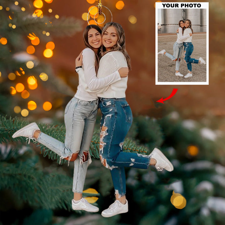 Cherished Moments - Personalized Photo Mica Ornament - Christmas Gifts For Bestie, Sister
