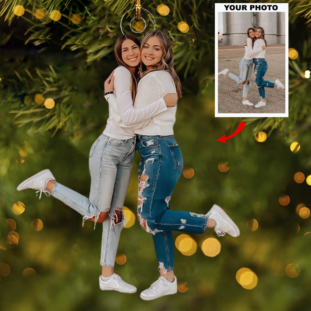 Cherished Moments - Personalized Photo Mica Ornament - Christmas Gifts For Bestie, Sister