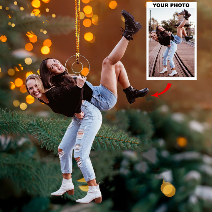 Kindred Spirits - Personalized Photo Mica Ornament - Christmas Gifts For Bestie, Sister
