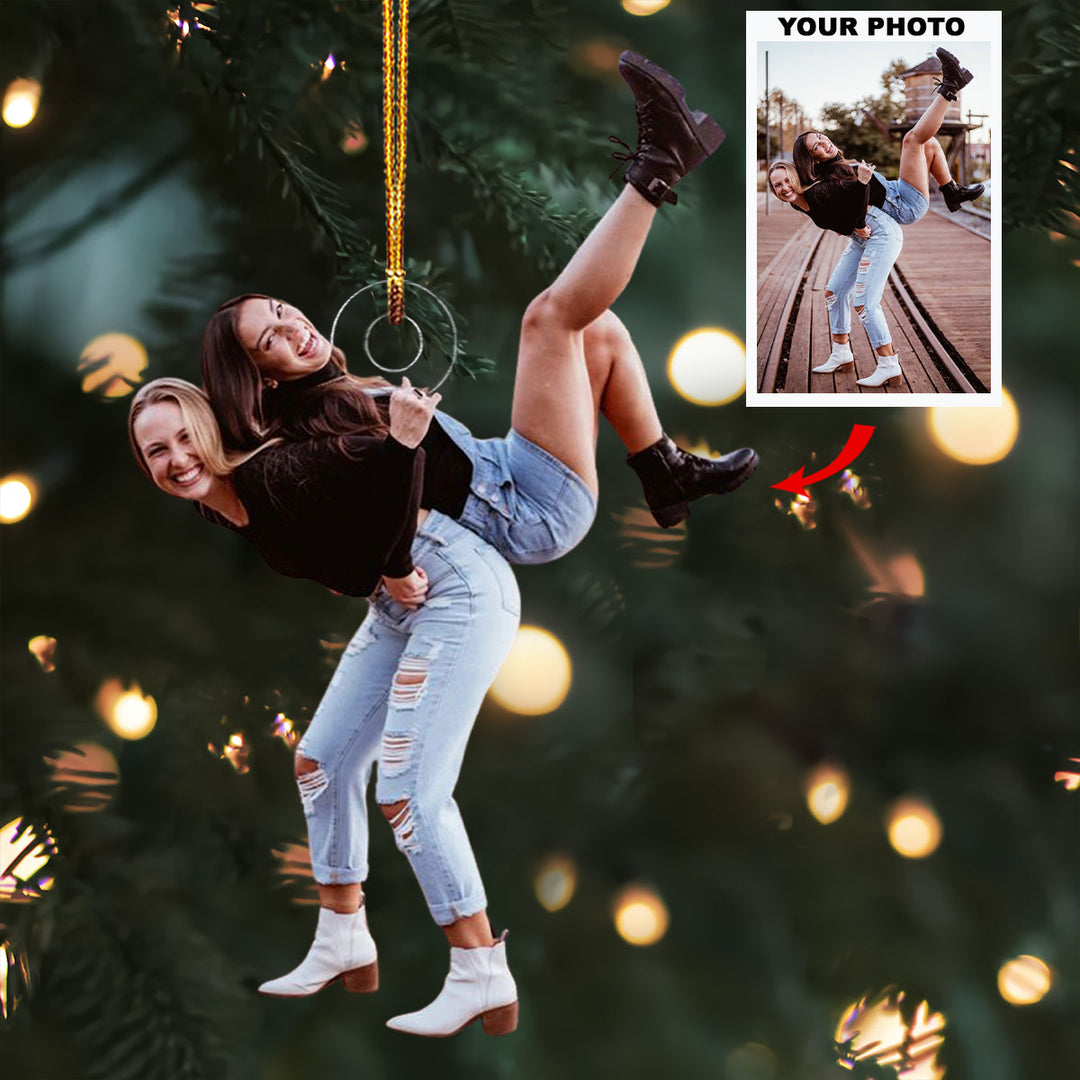 Kindred Spirits - Personalized Photo Mica Ornament - Christmas Gifts For Bestie, Sister