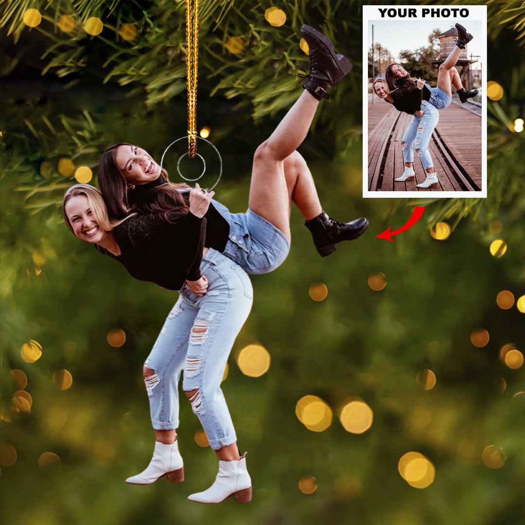 Kindred Spirits - Personalized Photo Mica Ornament - Christmas Gifts For Bestie, Sister