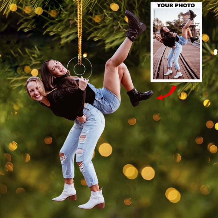 Kindred Spirits - Personalized Photo Mica Ornament - Christmas Gifts For Bestie, Sister