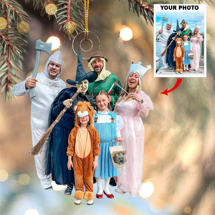 Family Is The Heart Of The Home - Personalized Photo Mica Ornament - Christmas Gift For Grandma, Grandpa, Family Members