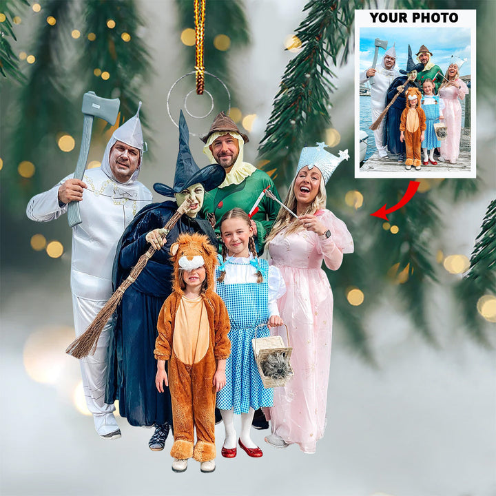 Family Is The Heart Of The Home - Personalized Photo Mica Ornament - Christmas Gift For Grandma, Grandpa, Family Members