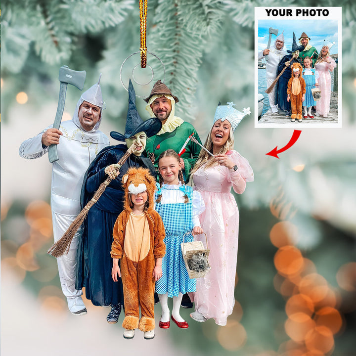 Family Is The Heart Of The Home - Personalized Photo Mica Ornament - Christmas Gift For Grandma, Grandpa, Family Members