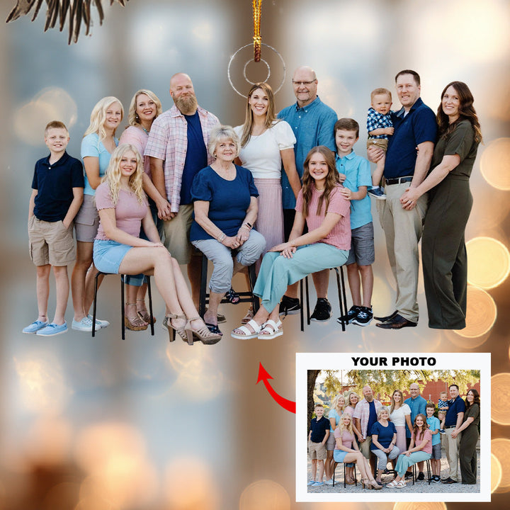 Heartfelt Family Joy - Personalized Photo Mica Ornament - Christmas Gift For Family Members