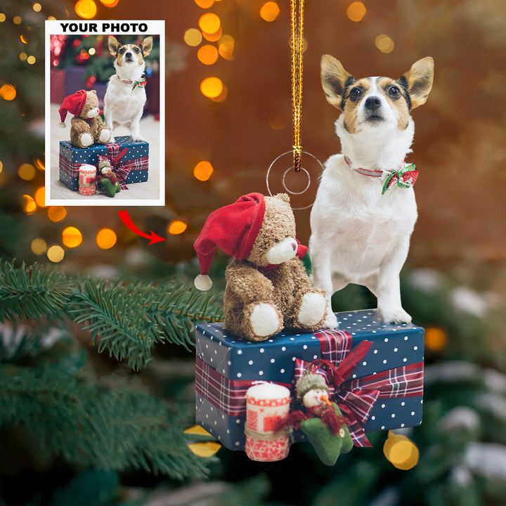 Santa Paws - Personalized Photo Mica Ornament - Gift For Pet Lovers, Pet Owners, Family Members