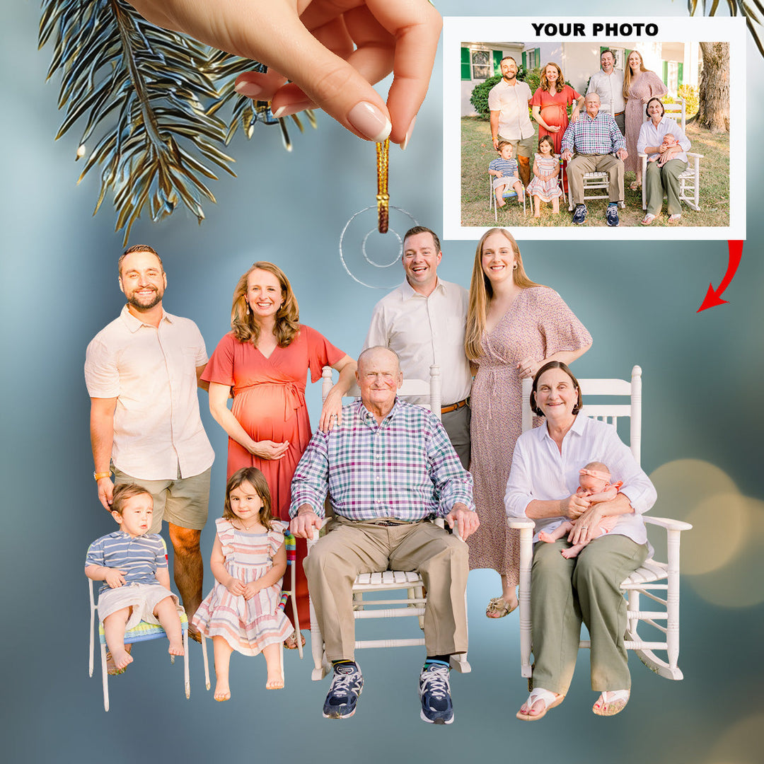 Always Our Family - Personalized Photo Mica Ornament - Christmas Gift For Family Members