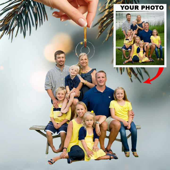 Always Our Family Time - Personalized Photo Mica Ornament - Christmas Gift For Family Members