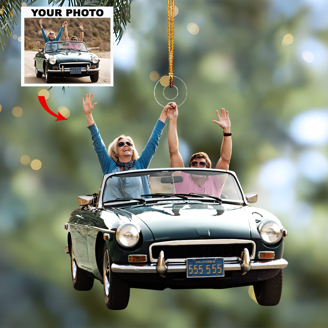 Time Together - Personalized Photo Mica Ornament - Gift For Couple