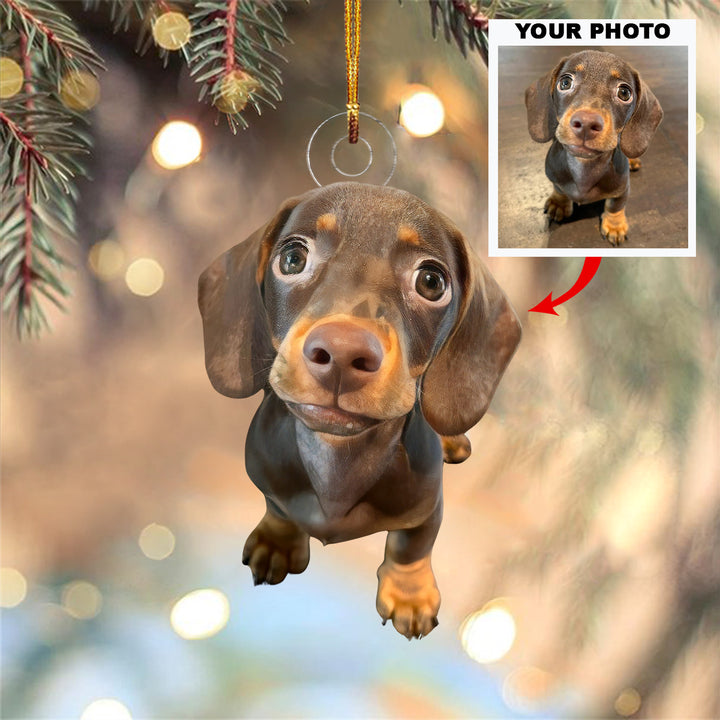 My Little Doxie Joy - Personalized Photo Mica Ornament - Christmas Gift For Dog Lover, Dog Mom, Dog Dad