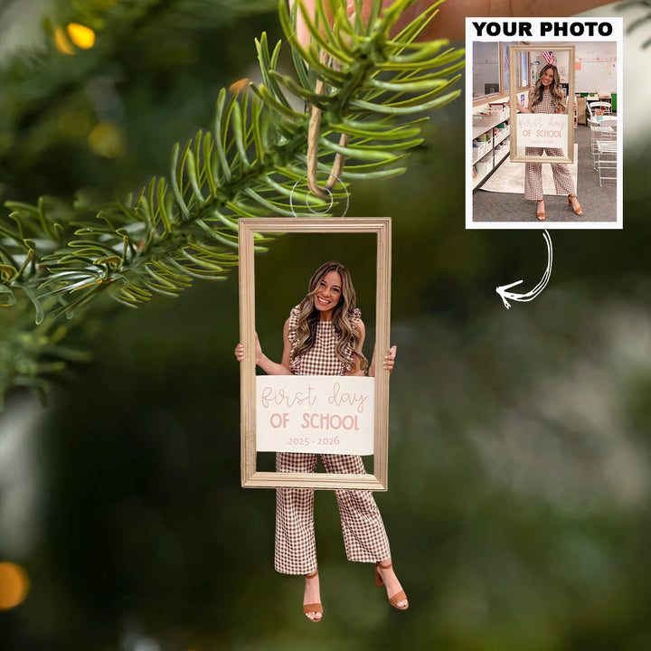 Teaching Heart - Personalized Photo Mica Ornament - Christmas Gift For Teachers