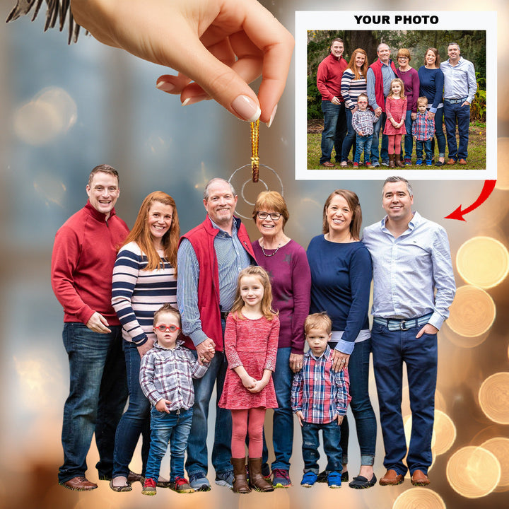 Happy Family Joy - Personalized Photo Mica Ornament - Christmas Gift For Family Members