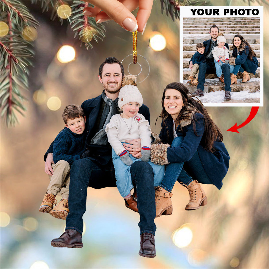 Always Together With Love - Personalized Photo Mica Ornament - Christmas Gift For Family Members