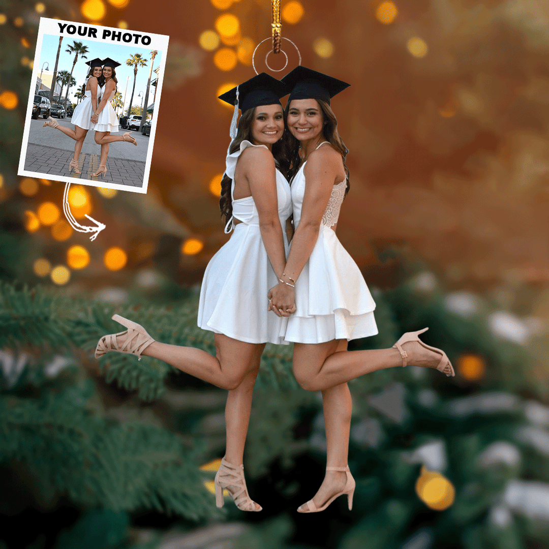 Graduate Glory - Personalized Photo Mica Ornament - Christmas Gifts For Bestie, Sister