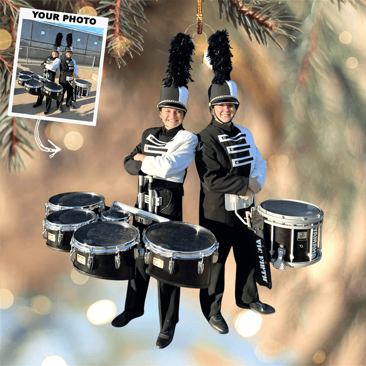 Marching Melody - Personalized Photo Mica Ornament - Gift For Friends, Family Members