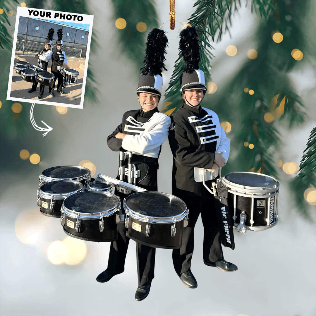 Marching Melody - Personalized Photo Mica Ornament - Gift For Friends, Family Members