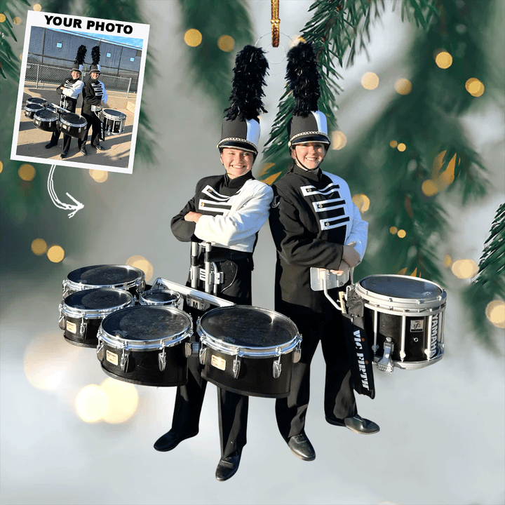 Marching Melody - Personalized Photo Mica Ornament - Gift For Friends, Family Members
