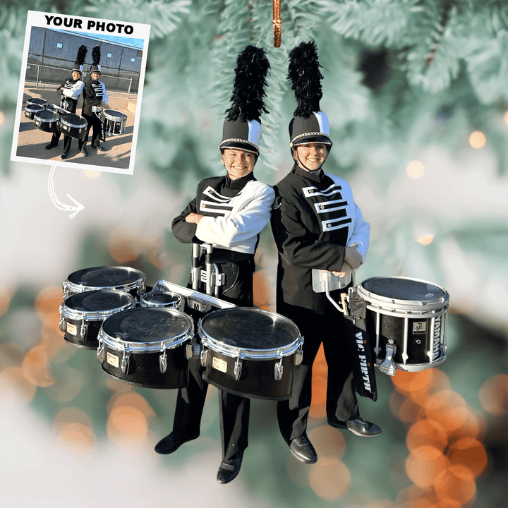 Marching Melody - Personalized Photo Mica Ornament - Gift For Friends, Family Members