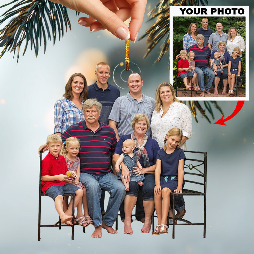 Forever Our Family Bond - Personalized Photo Mica Ornament - Christmas Gift For Family Members