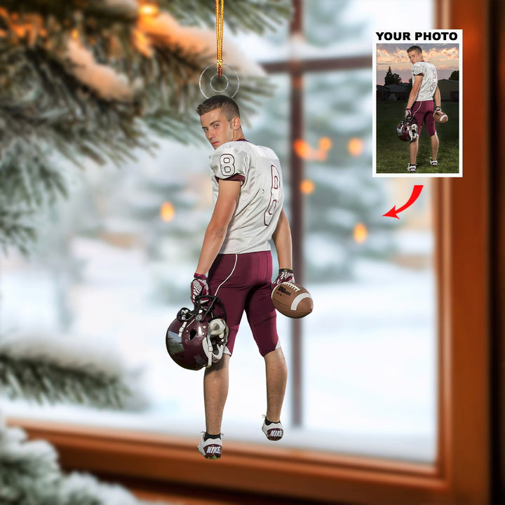 Field Warriors - Personalized Photo Mica Ornament - Christmas Gift For Football Lovers