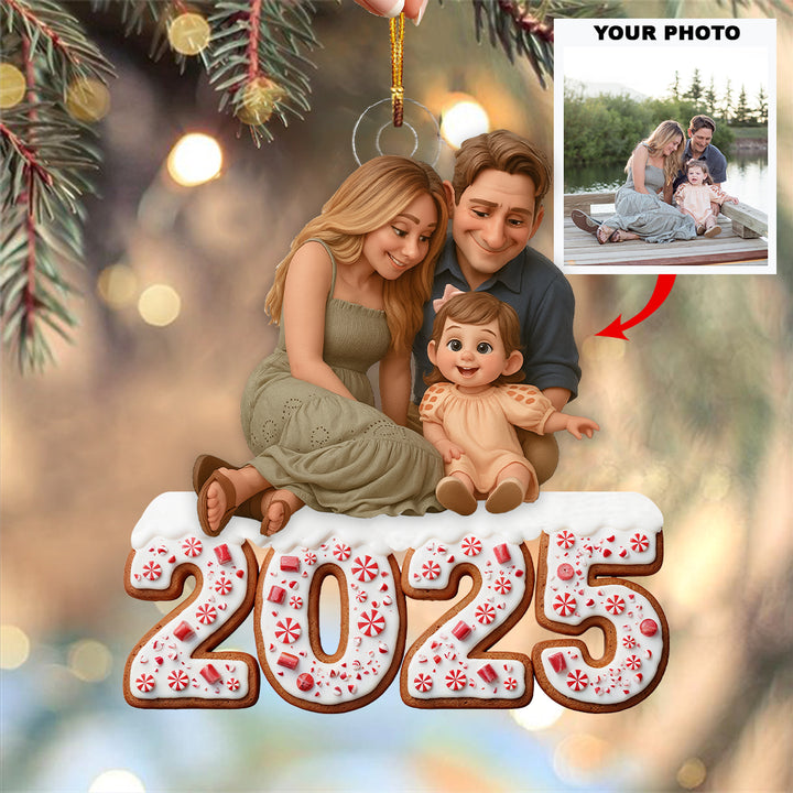 Sweetest Taste of Love - Personalized Photo Mica Ornament - Christmas Gift For Family Members UPL0LDH012