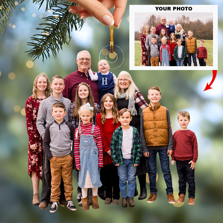 Family Together Always - Personalized Photo Mica Ornament - Christmas Gift For Family Members
