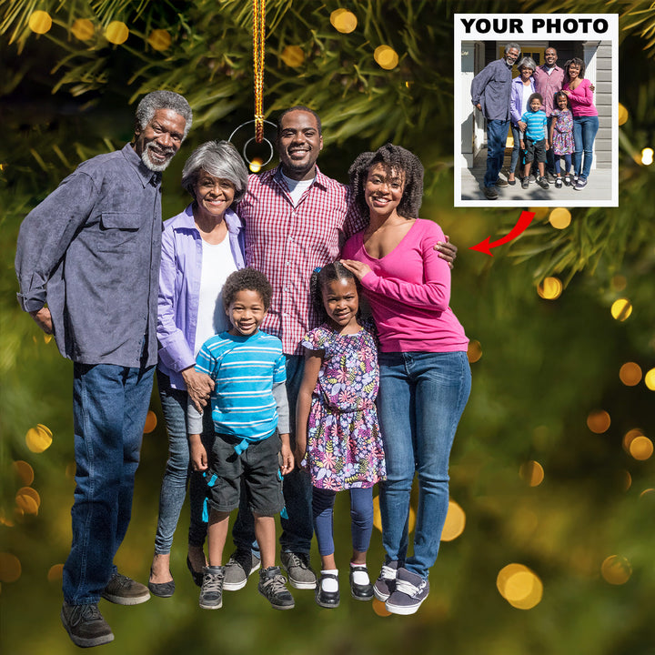 Family Bonding - Personalized Photo Mica Ornament - Gift For Family, Family Members