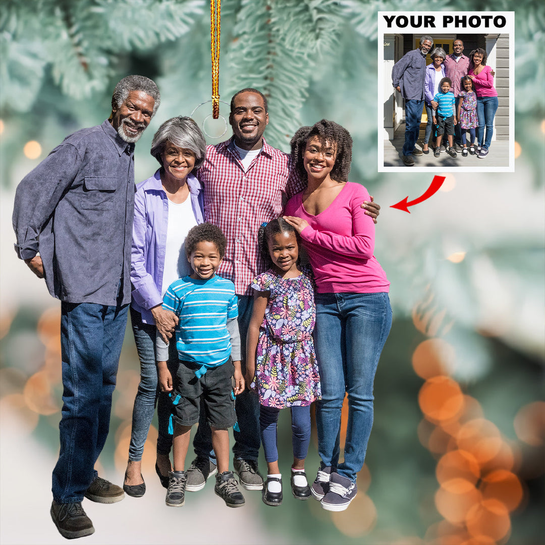 Family Bonding - Personalized Photo Mica Ornament - Gift For Family, Family Members