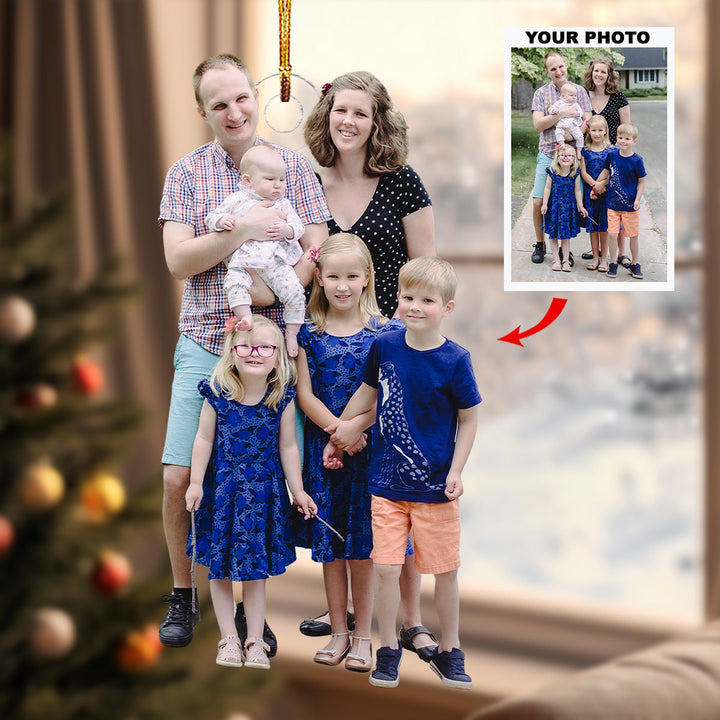 Family Sunshine - Personalized Photo Mica Ornament - Gift For Family, Family Members