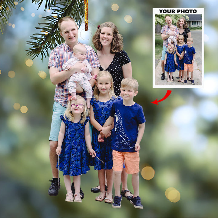 Family Sunshine - Personalized Photo Mica Ornament - Gift For Family, Family Members