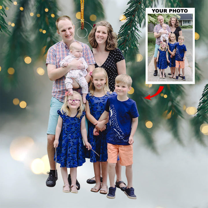 Family Sunshine - Personalized Photo Mica Ornament - Gift For Family, Family Members