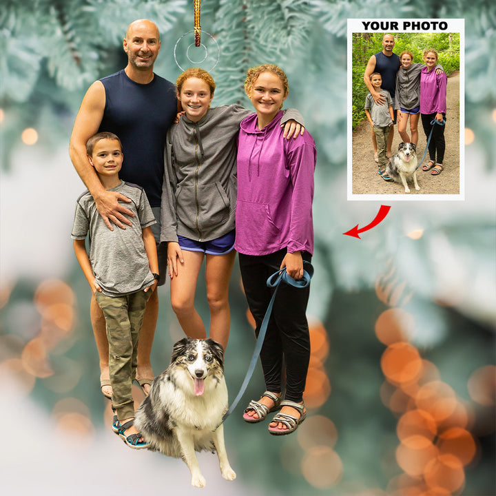 Forest Happiness - Personalized Photo Mica Ornament - Gift For Family, Family Members