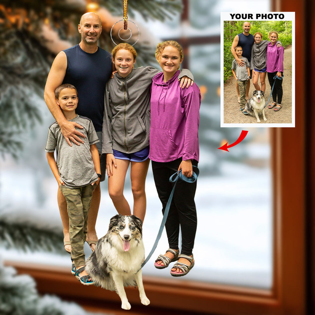 Forest Happiness - Personalized Photo Mica Ornament - Gift For Family, Family Members