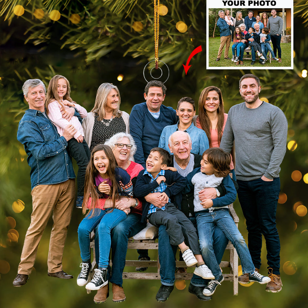 Love Moments - Personalized Photo Mica Ornament - Gift For Family, Family Members