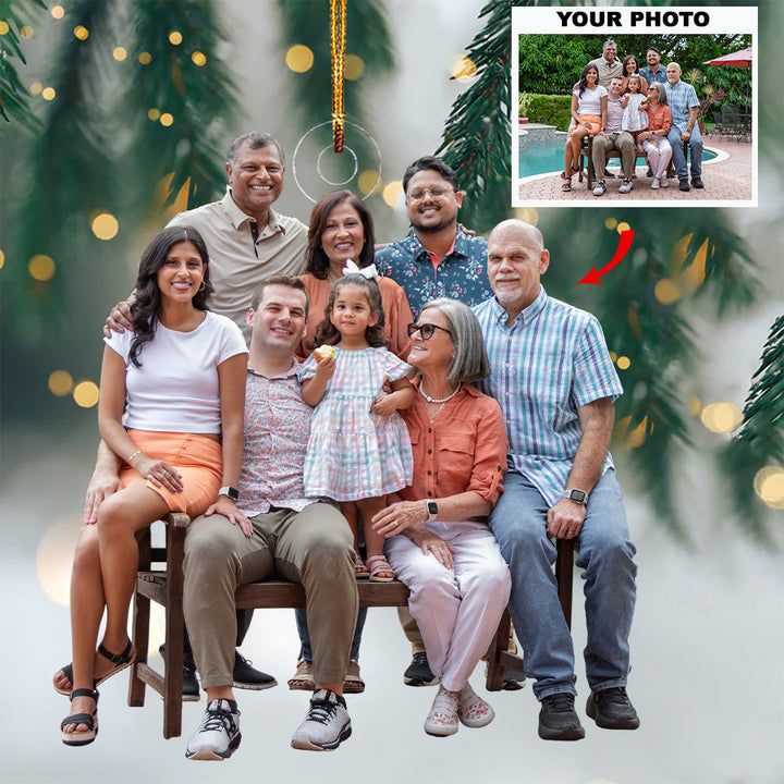 Poolside Smiles - Personalized Photo Mica Ornament - Gift For Family, Family Members