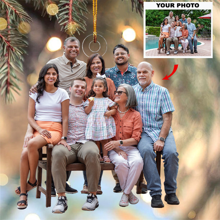 Poolside Smiles - Personalized Photo Mica Ornament - Gift For Family, Family Members